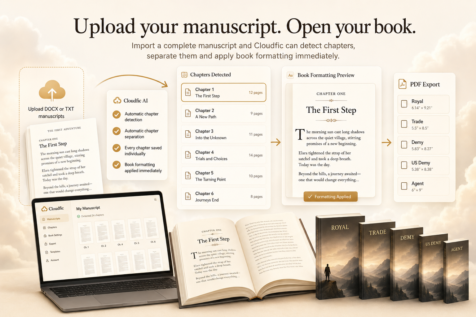Manuscript import and export in Cloudfic